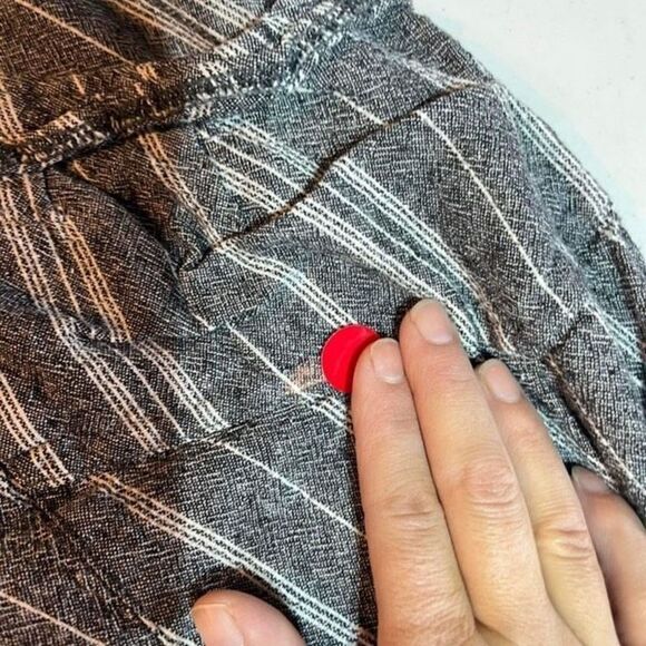 Women’s Flax LagenLook Barrel crop Pants Small Oversized Pull On Elastic Waist - Picture 6 of 11